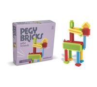 Miniland - Pegy Bricks: Wild Friends - Gioco di costruzione per bambini con 22 pezzi grandi per creare un cavaliere e il suo cavallo, stimola l'immaginazione e la motricità, dai 2 anni