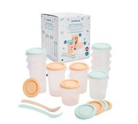 Miniland Set 12 Hermisized - Contenitori Ermetici per Bambino in 3 Formati (200, 250 e 330 ml), Adatti a Congelare e Riscaldare, Senza BPA, con Tacche di Misurazione