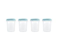 Miniland Set 4 Hermisized Ocean 250ml. Confezione da 4 ermetici graduati sicuri, resistenti e adatti per lavastoviglie, microonde e congelatore. Collezione Terra.