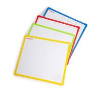 Miniland Set di 4 Lavagne Magnetiche Bifacciali per Bambini, Lavagne Bianche e Nere Colorate con Pennarello e Gessetti, Gioco Educativo per Scrittura e Disegno Compatibile con Pennarelli Cancellabili