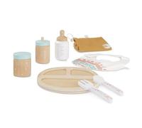 Miniland Set di alimentazione per bambole, in legno, beige, 94060 - NUOVO