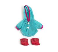 Miniland Set di Vestiti per Bambole, 21 cm, Impermeabile con Cappuccio e Stivali da Pioggia