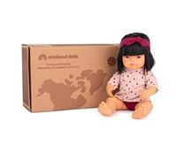 Miniland Set regalo Dolls: bambola bambino asiatica 38 cm più set Dune, multico