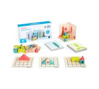 Miniland - Shape Makers | Gioco di Costruzione in Legno per Bambini dai 6 Anni con Plance Giocatore