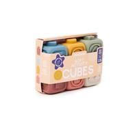 Miniland - Soft Activity Cubes: cubi sensoriali in Silicone per Neonati con Texture, Suoni e rilievi per Un Gioco multisensoriale, dai 6 Mesi in su.