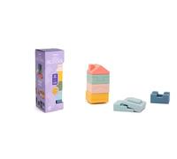 Miniland - Soft Towering Blocks: Gioco di Blocchi Morbidi da impilare e incastrare, stimola la motricità e la creatività, dai 6 Mesi in su