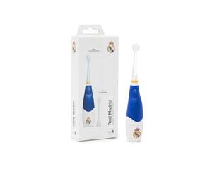Miniland - Spazzolino elettrico per bambini del Real Madrid - con luce LED, 2 testine intercambiabili e base con ventosa - 16.000 battiti - Licenza ufficiale Real Madrid