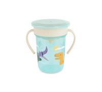 Miniland - Tazza Antigoccia per l’Apprendimento 360º, con Manici e Coperchio, Lavabile in Lavastoviglie, Senza BPA, 270ml (Jurassic)