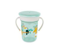 Miniland - Tazza Antigoccia per l’Apprendimento 360º, con Manici e Coperchio, Lavabile in Lavastoviglie, Senza BPA, 270ml (Jungle)