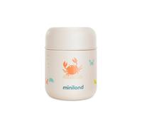 Miniland - Thermos Bebè per Alimenti 280ml in Acciaio Inox, Mantiene la Temperatura per oltre 24h, Chiusura Ermetica e Isolamento a Doppia Parete (Crabsy)