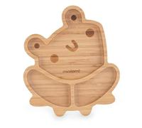 Miniland WOODEN PLATE FROG, naturale e verde - NUOVO