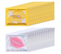 Miniling 30 Paia Di Maschere Per Occhi E Maschere Per Labbra D'oro 24K, Cerotti Di Collagene Cristallino Per Occhi Gonfiati, Idratanti Efficacemente Per La Cura Della Pelle Delle Labbra