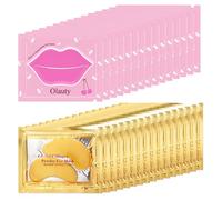Miniling 30 Paia Di Maschere Per Occhi E Maschere Per Labbra D'oro 24K, Gel Di Vetro, Collagene, Antirughe, Patch Sotto Gli Occhi Gonfiati, Gel Idratante Per Il Tra