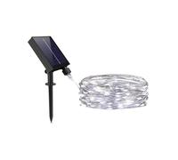 Minilucciola bianca 100 led catena luminosa 10 mt luci natalizi pannello solare