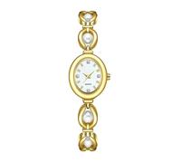 MINILUJIA Elegante orologio da donna con perla e quadrante ovale alla moda, impermeabile, idea regalo