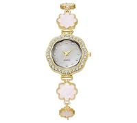 MINILUJIA Elegante orologio da polso da donna di lusso con piccolo quadrante dorato Bling cuore verde strass cinturino orologio analogico sottile cinturino regolabile