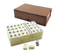 Minimahjong - Mini gioco completo Majiang con 144 fiches | Travel Mah Jong Set 2 Riserve Mahjong Tiles + 2 Dice per giochi di festa per adulti