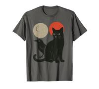 Minimal Black Cat And Raven Two Moon Symbolic Murakami Maglietta