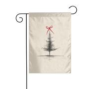 Minimal Christmas Evergreen Tree Red Ribbon Bow Garden Flag 30x45cm verticale double face fattoria vacanze decorazioni esterne bandiera cortile