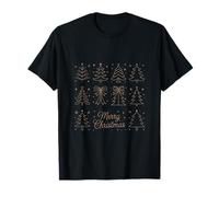 Minimal Christmas Tree Shirt Modern Line Art Christmas Holiday Maglietta