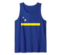 Minimal Curacao Flag Inspired Stars And Stripe Art Canotta