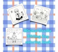 Minimal Doodle Sitting Boy coloring book: Kawii style illustration.Bold and easy Doodle line art for children to adults