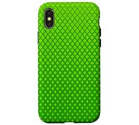 Minimal Green Lattice Pattern | Geometric Neutral Design Custodia per iPhone X/XS