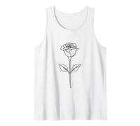 Minimal Line Art Minimalista Sketch Scribble Rose Flower Canotta