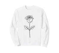 Minimal Line Art Minimalista Sketch Scribble Rose Flower Felpa
