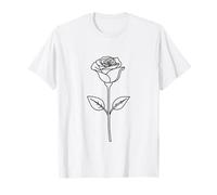 Minimal Line Art Minimalista Sketch Scribble Rose Flower Maglietta