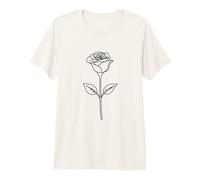 Minimal Line Art Minimalista Sketch Scribble Rose Flower Maglietta Premium