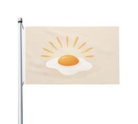 Minimal Mid Century Sunny Side Up Egg Yard House Bandiere, 0,9 x 1,5 m Stagione Festone con Occhielli Indoor Outdoor Party Decorazioni per la casa