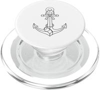 Minimal Nautical Anchor Clean Line Art in stile tatuaggio PopSockets PopGrip per MagSafe