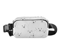Minimal Polar Bear - Marsupio impermeabile bianco da donna, marsupio da viaggio con animali, orso polare minimale bianco, 20,3 x 13,5 x 5,8 cm, divertente e carino, orso polare minimale bianco, 8 x
