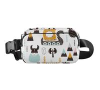 Minimal Viking - Marsupio impermeabile da donna, stile vichingo, da viaggio, stile minimalista, bianco, 20,3 x 13,5 x 5,8 cm, divertente, carino e minimalista, 20,3 x 13,5 x 5,8 cm, divertente