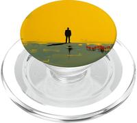 Minimal Yellow Horizon Figura Solitaria Astratta Paesaggio Arte PopSockets PopGrip per MagSafe