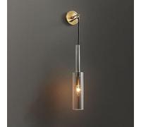 Minimalismo moderno indoor medio secolo moderno muro di rame sconce di vetro lineare parete antico corridoio parete parete a led lampada a parete da comodino oro lungo lampadina per vanità per bagno