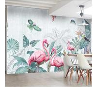 Minimalismo Piante Foglie Verdi Uccelli In Volo Fenicotteri 3D Carta Da Parati Facile Installare Mobili Sfondi Ufficio Divano Camera Letto Sfondo Decorazione Murale-200cm×140cm