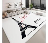 Minimalismo Romanticismo Parigi Torre Eiffel Area Tappeti per Soggiorno, Tappeto Morbido Sala da pranzo Camera da letto Home Decor Tappeto Antiscivolo e Lavabile 80 x 150 cm, Colore Crema
