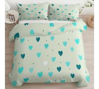Minimalismo Set Copripiumino 2 Pezzi Puntini Con Motivo D'Amore 135 x 200 cm, Biancheria da Letto Reversibile in Morbida Microfibra con 1 Federe 50 x 80 cm, Facile da Pulire con Chiusura a Cerniera