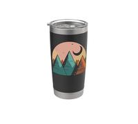 Minimalist Abstract Art Mountain Moon Geometric Bicchiere termico in acciaio inox doppia parete