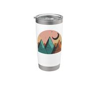 Minimalist Abstract Art Mountain Moon Geometric Bicchiere termico in acciaio inox doppia parete