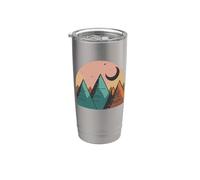 Minimalist Abstract Art Mountain Moon Geometric Bicchiere termico in acciaio inox doppia parete