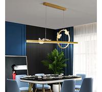 Minimalist Art LED Pendant Light in Acrylic for Dining Room Kitchen Linear Chandeliers Hanging Lights W/Remote Control Long Strip Lamps