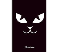 Minimalist Black Cat Notebook - Bold Cat Face Cover, 6x9 Lined Journal for Cat Lovers, Aesthetic Gift for Writers & Witches
