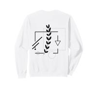 Minimalist Botanical Geometric Art Backprint Felpa