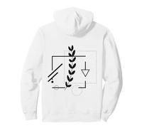 Minimalist Botanical Geometric Art Backprint Felpa con Cappuccio