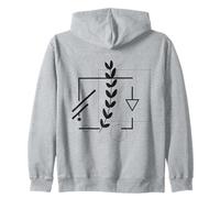 Minimalist Botanical Geometric Art Backprint Felpa con Cappuccio