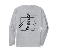 Minimalist Botanical Geometric Art Backprint Maglia a Manica