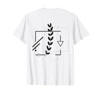 Minimalist Botanical Geometric Art Backprint Maglietta
